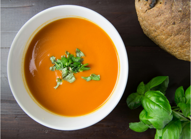 Orange soup bowl